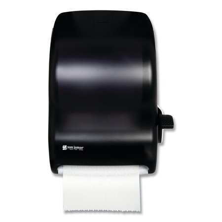 SAN JAMAR Lever Roll Towel Dispenser, Classic, 12.94 x 9.25 x 16.5, Transparent Black Pearl T1100TBK